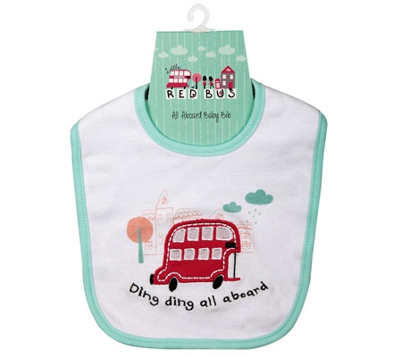 Little Red Bus baby bib